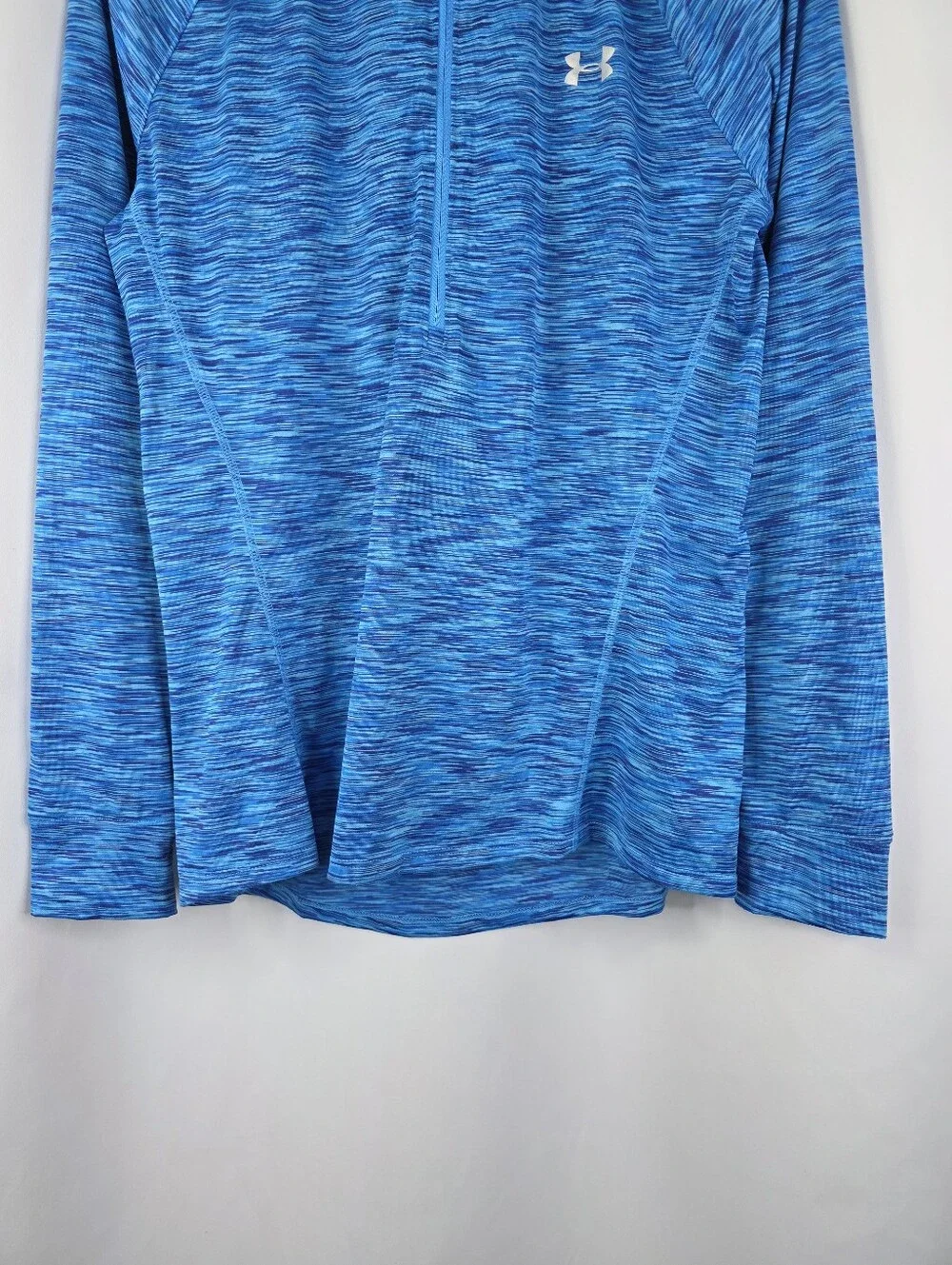 Under Armour Women’s Large Pullover 1/4 Zip Blue Stretch Long Sleeve Lightweight